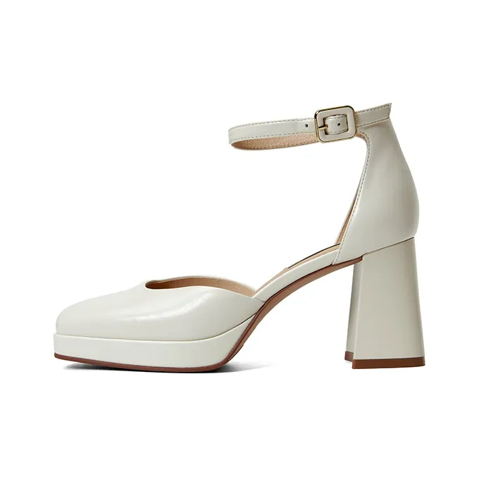 PT'SON Chunky Heel High Heels Women's-1