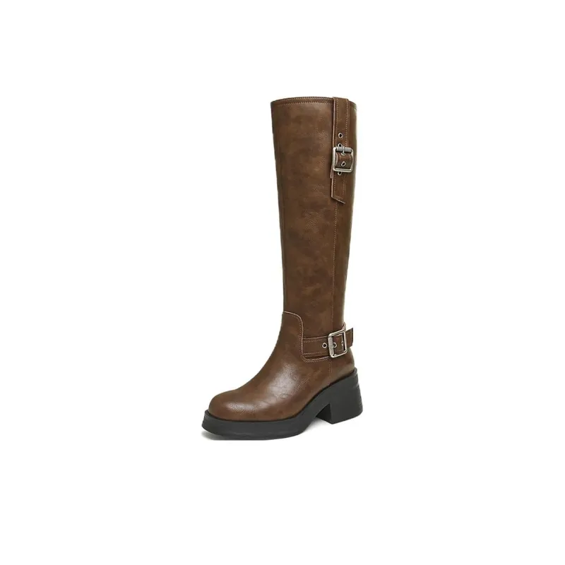 BATA Knee-high Boots Women's Coffee-4
