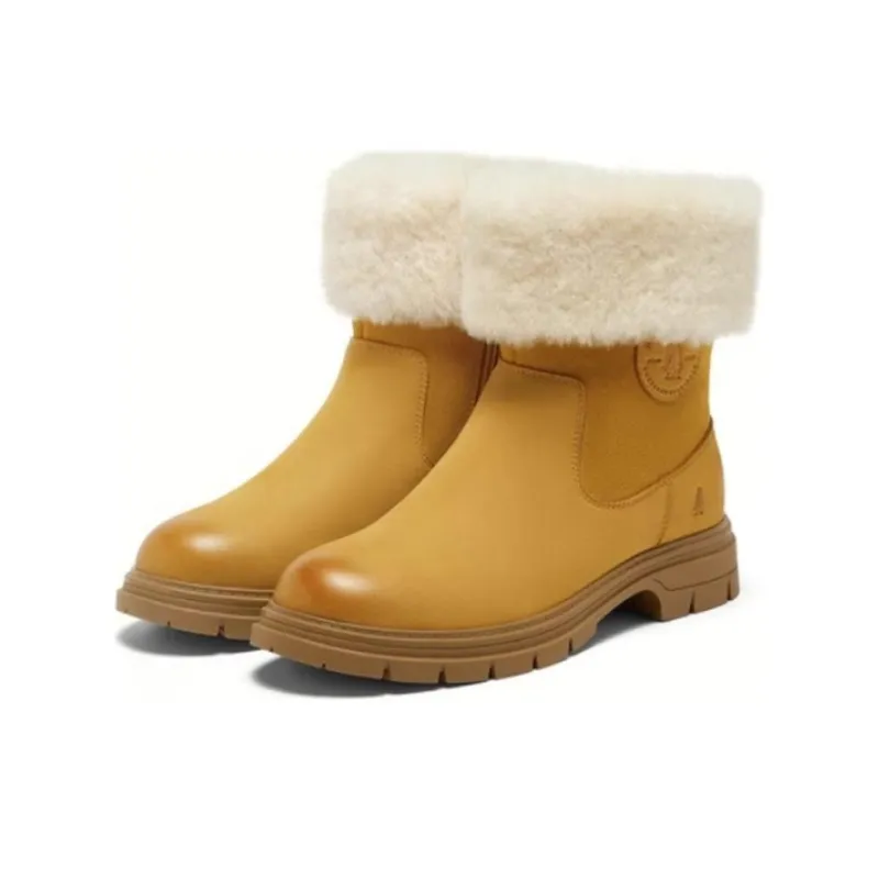 Hush Puppies Short Snow Boots Women's Camel-3