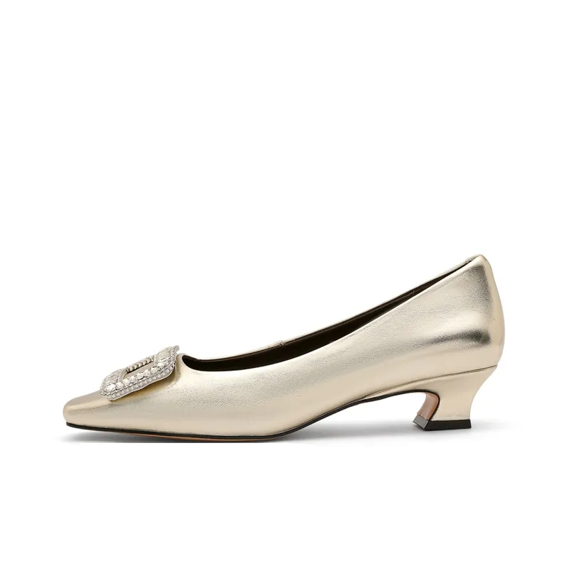 GOLDLION Chunky Heel High Heels 3.5cm Women's-4