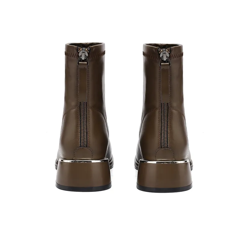 HLA Ankle Boots Women's Black/Brown/Beige-8