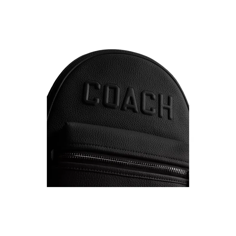 COACH Polished Pebbled Leather Crossbody Sling Bag Small Size Men's Black-3