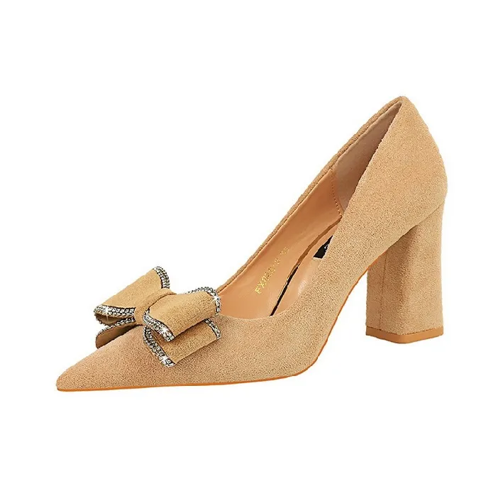 BIGTREE Chunky Heel High Heels Women's-1