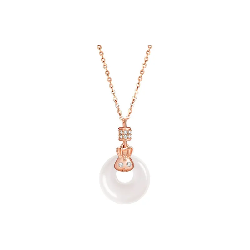 Strange Snow Chalcedony Necklaces Unisex-7