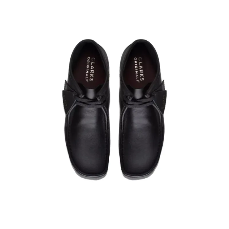Clarks Wallabee Black Leather-3
