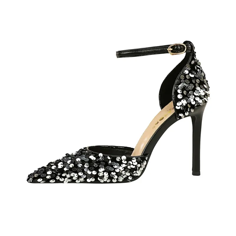 QITUMAUL Slim Heel High Heels 10cm Women's-1