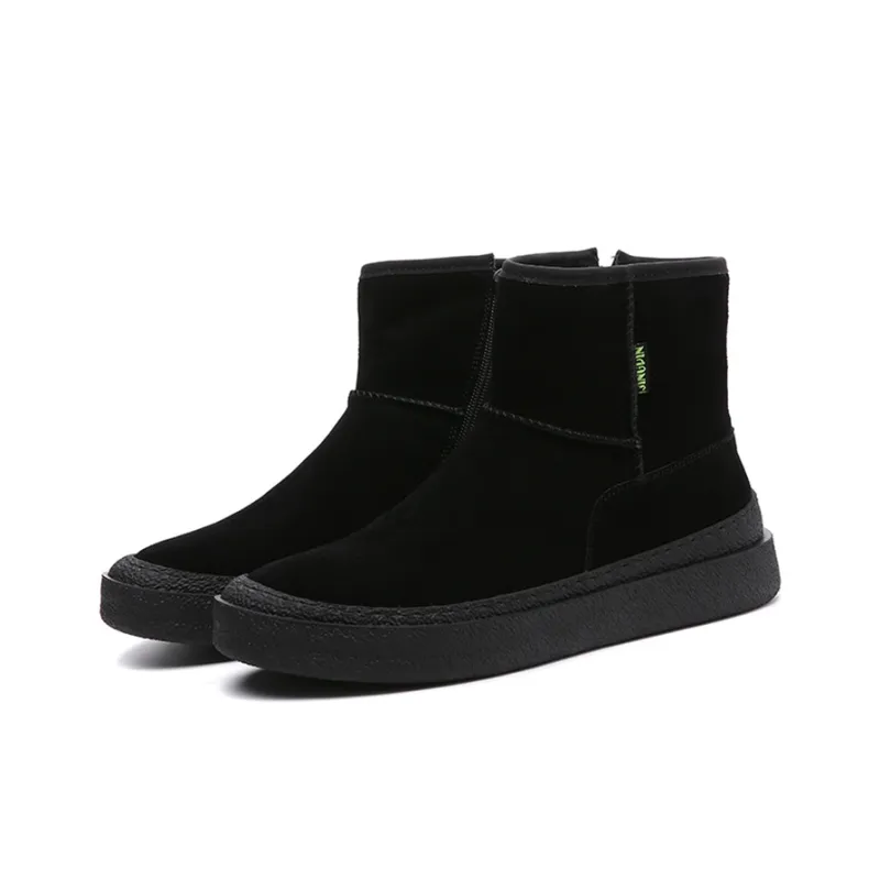 GZZ Warm Short Snow Boots 3cm Men's Black-3