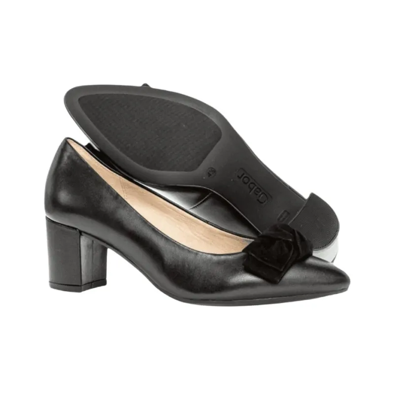 Gabor Chunky Heel High Heels 5.5cm Women's Black-4