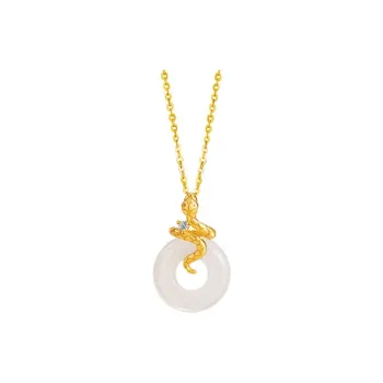 CUTE DAME S925 Zircon Sterling Silver Necklace Women's Gold