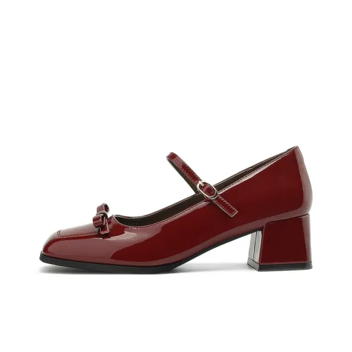 JOSINY High Heels Women's Black/Red/Ecru