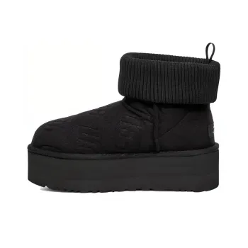 UGG Classic Mini Platform Felted Boot Black Women's