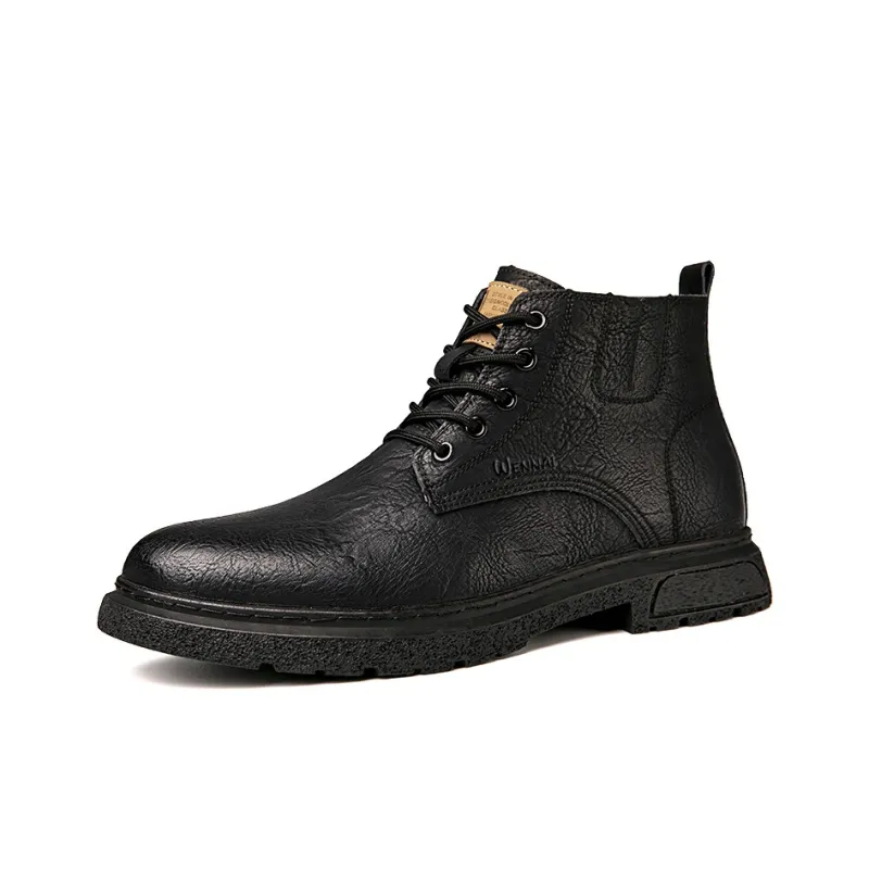 Wen Nai Ankle Boots Men Black/Khaki-10