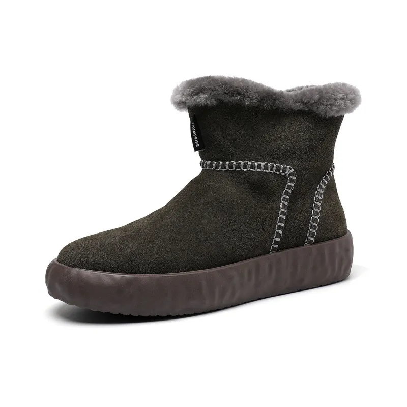 TRUMPPIPE Warm Slip Resistant Short Snow Boots Men's Gray-1