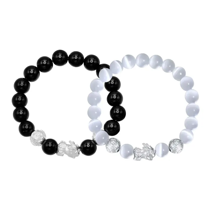 Yuanyanghuangjin Obsidian Bracelets Unisex-6