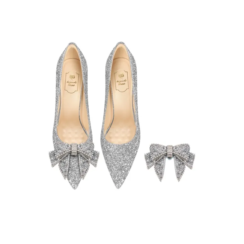 LOLY Slim Heel High Heels Women's Silver-5
