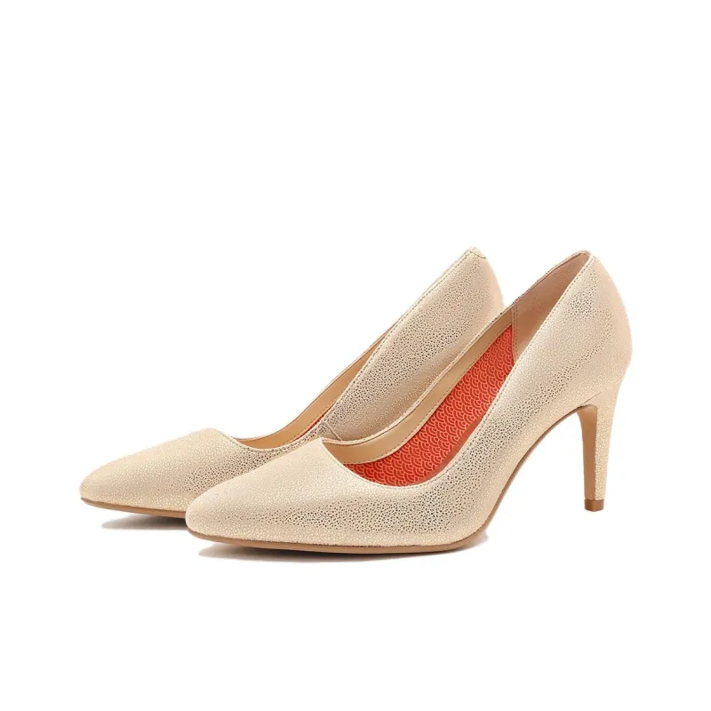 Clarks Slim Heel High Heels 8.5cm Women's Gold-1