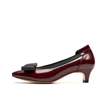 EBLAN Chunky Heel High Heels Women's Burgundy