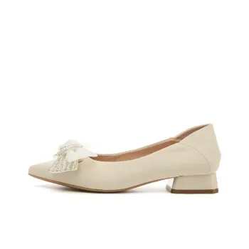 DAPHNE Chunky Heel High Heels 3cm Women's Beige