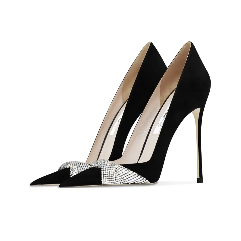 Ganxiaojie Slim Heel High Heels Women's Black-6