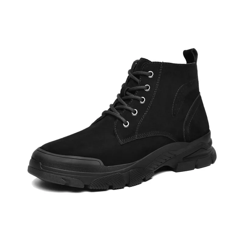 HLA Ankle Boots Men Black/Gray-6