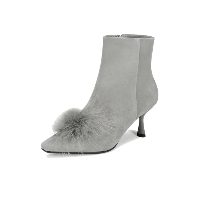 73Hours Plush Party Ankle Boots Women's-1
