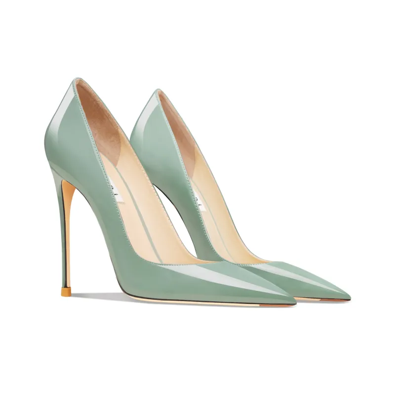 Suyymakk Slim Heel High Heels Women's Grass Green-2