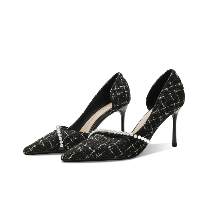 Ainer cat Slim Heel High Heels Women's Black-2