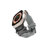 Apple Explorer Silicone Strap, Black Buckle Gray