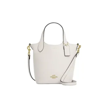 COACH Hanna Cow Leather Bucket Bags One Shoulder Handbags Small Size Women's Chalk White
