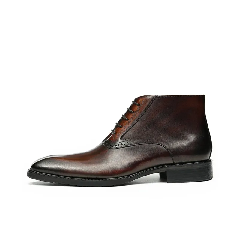 ASTON M.JAZZ Ankle Boots Men Black/Coffee-8