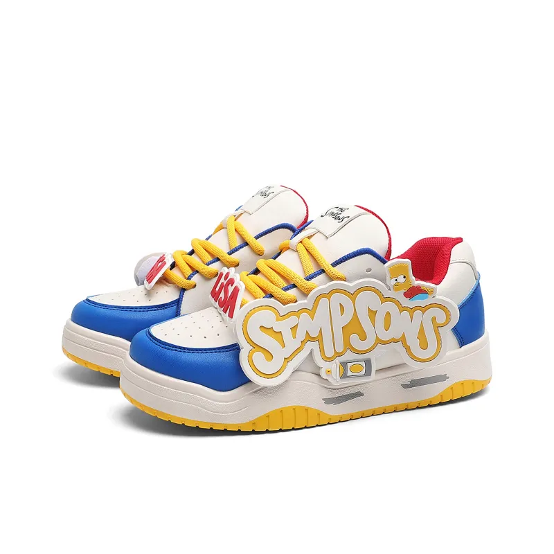 The Simpsons Skateboard Shoes Unisex Low Top Chic Yellow/Black/White-2