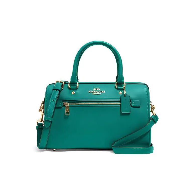 COACH Rowan Leather Handbag Medium Size Women's Emeralds-0