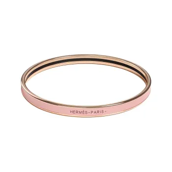 HERMES Enamel Bangles Women's Rose Gold, Pure Pink