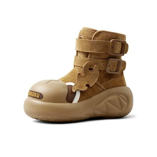 CHIKOKU Smiling Shark Short Snow Boots Women's Small Uranium Brown