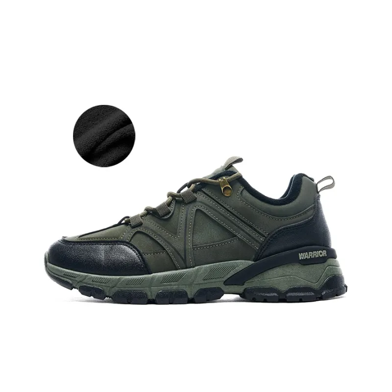 Warrior Warm Wear Resistant Slip Resistant Low Top Hiking/Trekking Shoes Men's Army Green-0