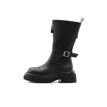 Little Sue Niche Design Lapel Double Wear Hot Girl Biker Boots Ankle Boots Women's