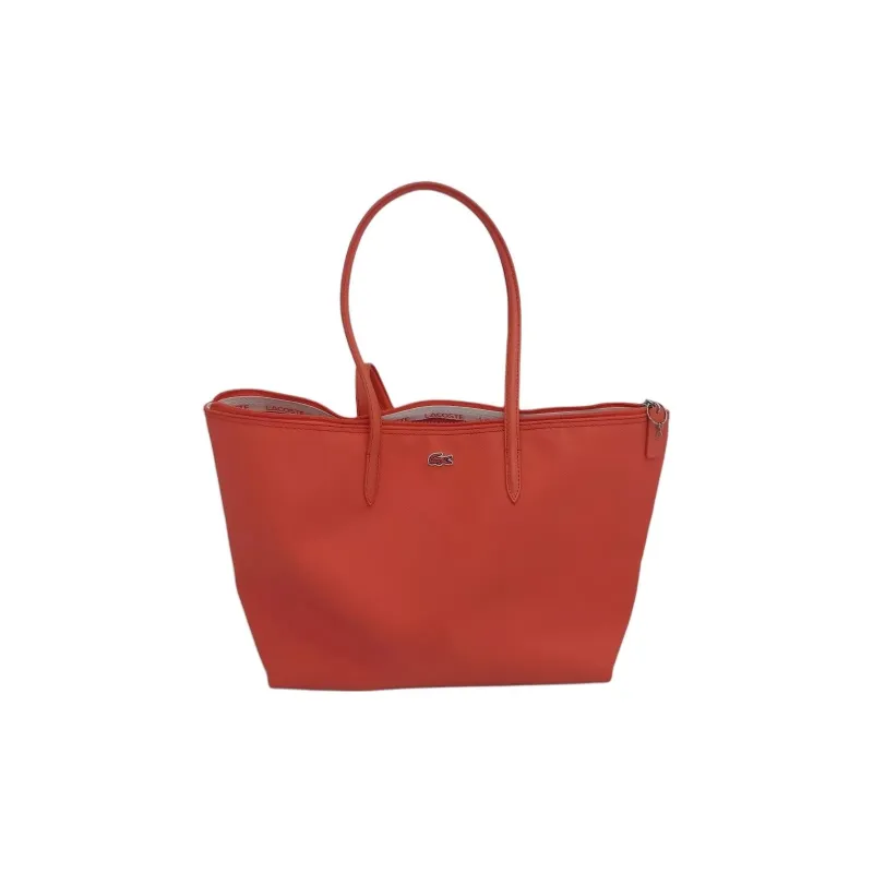 LACOSTE PVC Tote Bag Shopping Bag Shoulder Bags Large Size Women's Bright Orange-2