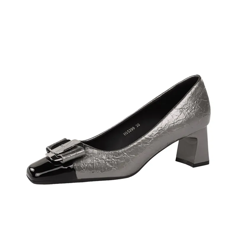 Bamiti As If Treading On Level Ground Chunky Heel High Heels 5CM Women's-10