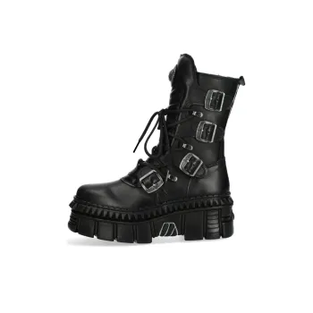 NEW ROCK Ankle Boots 6cm Unisex Black