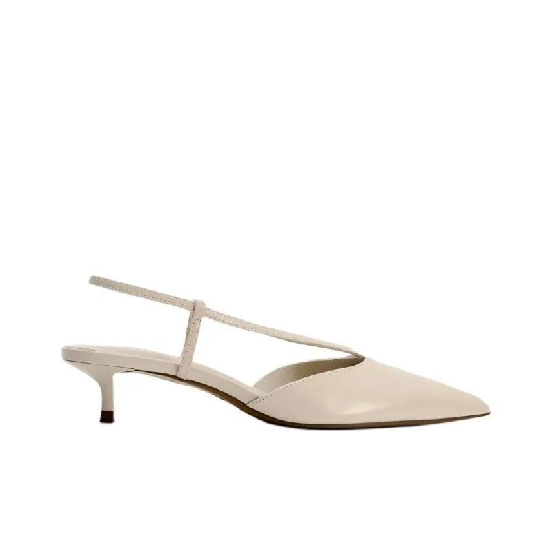 ZARA Slim Heel High Heels 3.5cm Women's Ecru-1
