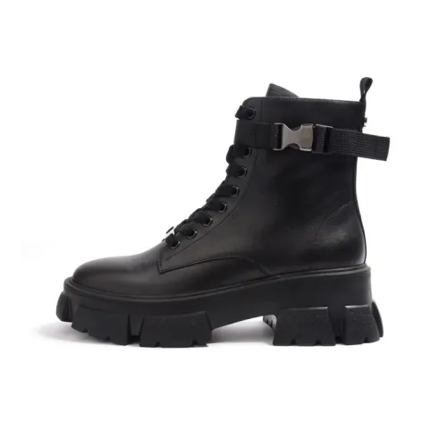 STEVE MADDEN Martin Boots Women's Black/Sand