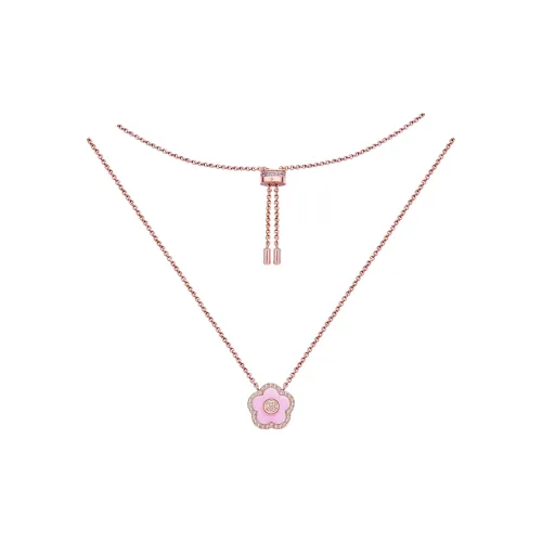 BLACK BY BLUE BRAVE 4B Pink Porcelain Inlay Copper Alloy Necklaces Women's