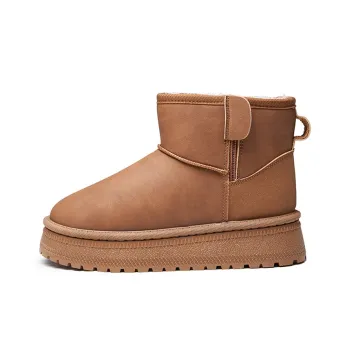 AOKANG Warm Short Snow Boots Women's Khaki