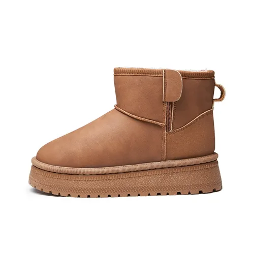 AOKANG Warm Short Snow Boots Women's Khaki