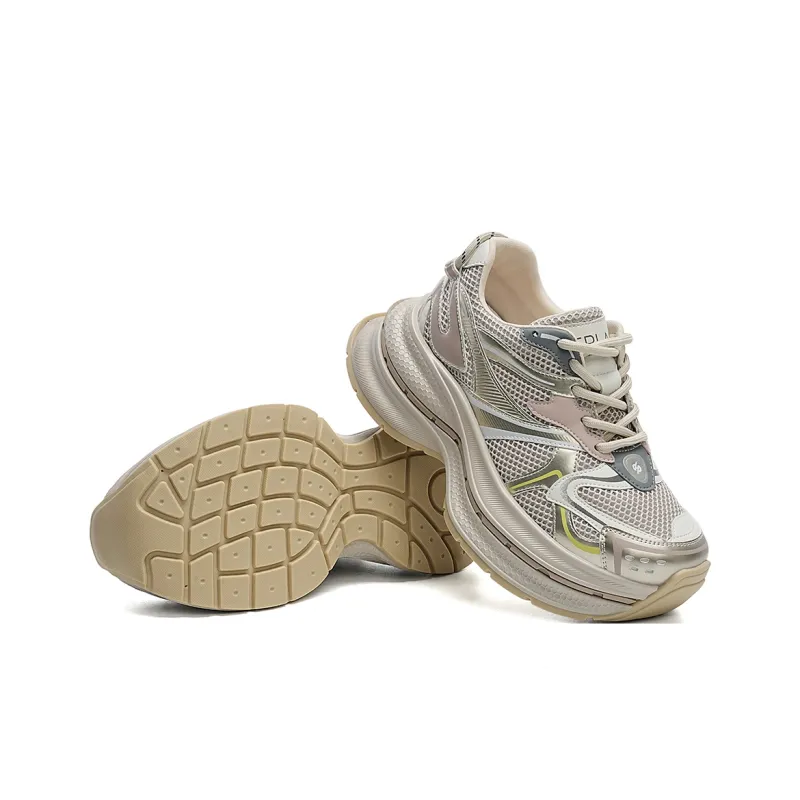 EBLAN Low Top Chunky Sneakers Women's Gold-2