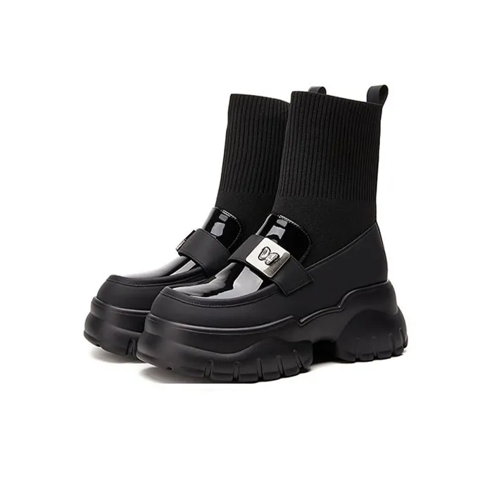 ST&SAT Ankle Boots Women's Black/Ecru-2