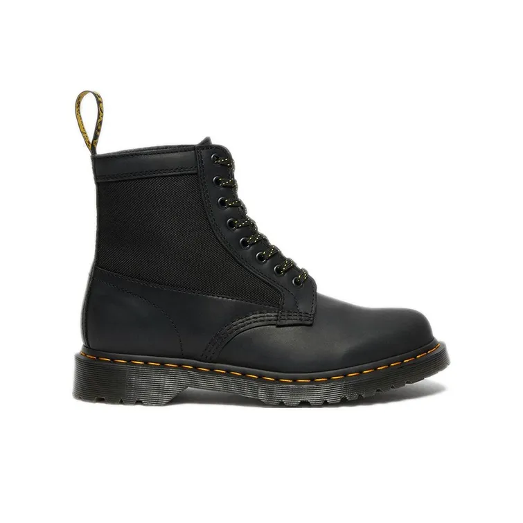 Dr.Martens 1460 Panel Leather Lace Boots Black/Yellow-1