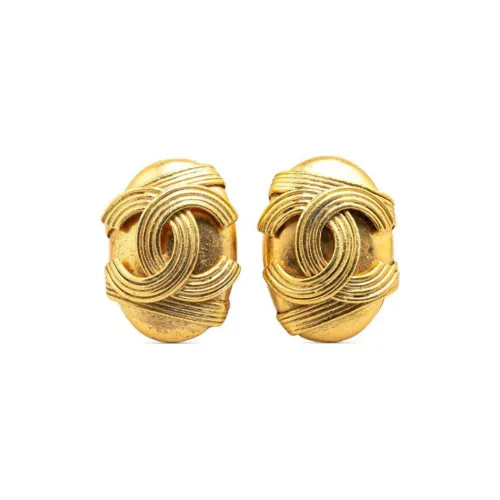 CHANEL 1994 Plated Cc Clip On Earrings Costume Earrings