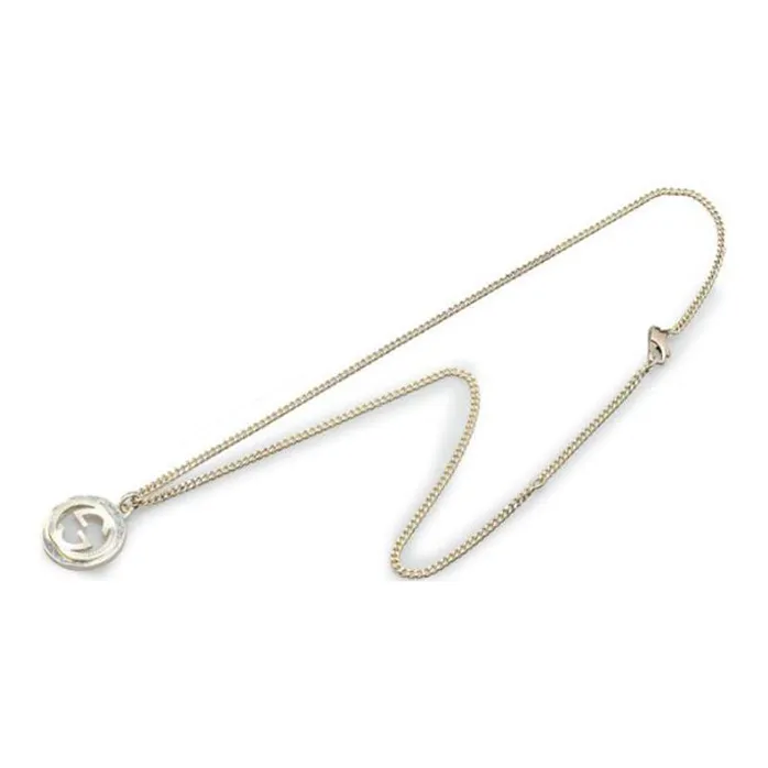 GUCCI 21st Century Sterling Interlocking G Pendant Costume Necklace-1