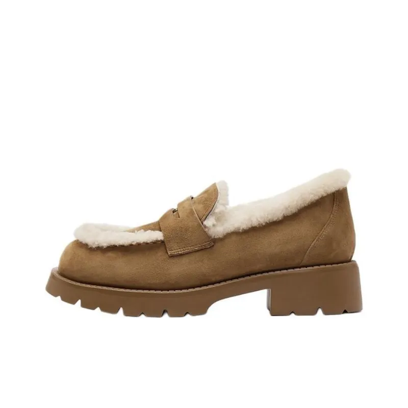 Staccato Mocha Puffy Loafers 4cm Women's Brown-0